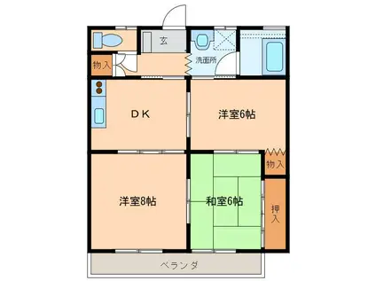 サン・ステージ(3DK/2階)の間取り写真