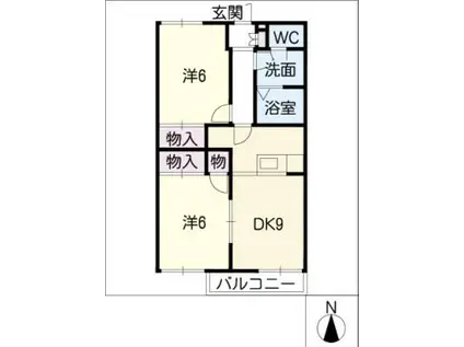 SUNNY FLAT(2DK/1階)の間取り写真