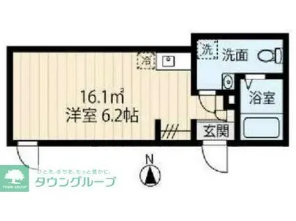 東武伊勢崎線 竹ノ塚駅 徒歩3分 4階建 新築(ワンルーム/3階)の間取り写真
