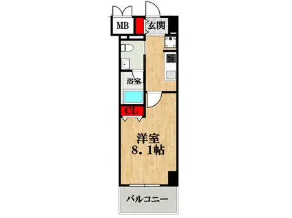 GROOVE-NIPPONBASHI(1K/3階)の間取り写真