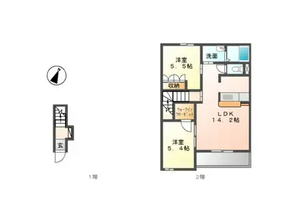 JUNEBERRY IS(2LDK/2階)の間取り写真