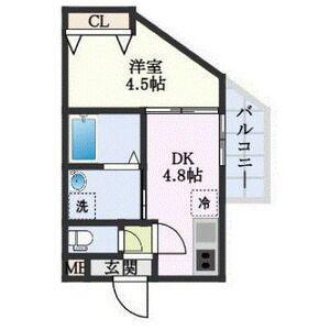 KORE・YIELD千里丘(1DK/1階)の間取り写真