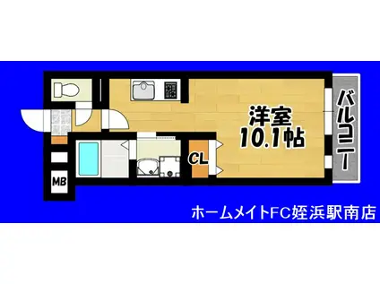 プレステージ飯氏(ワンルーム/3階)の間取り写真