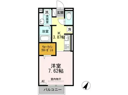 ベルネージュⅡ(1K/2階)の間取り写真