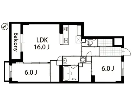 ヴェスタ駒沢(1SLDK/2階)の間取り写真
