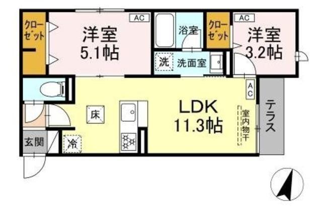 D-PRECIOUS高野台(2LDK/1階)の間取り写真