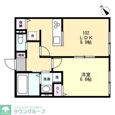 ベイルーム湘南藤沢本町(1LDK/1階)の間取り写真