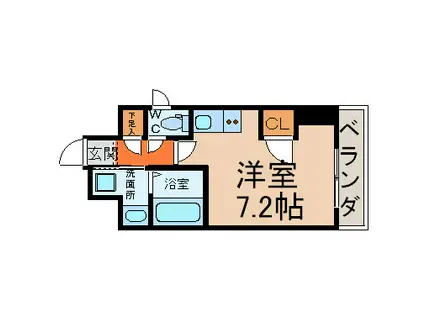 スクエア・アパートメント(ワンルーム/10階)の間取り写真