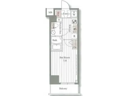 ドゥーエ大森(1K/2階)の間取り写真