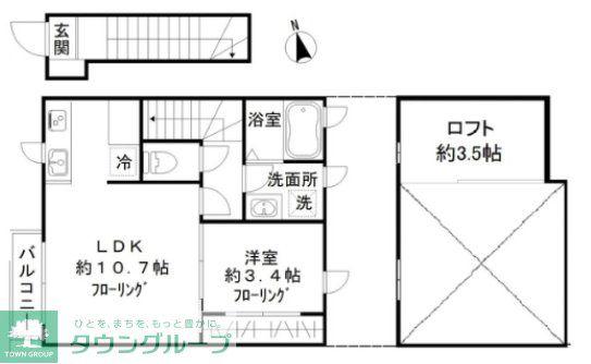 PEAK AVENUE MEE(1LDK/2階)の間取り写真