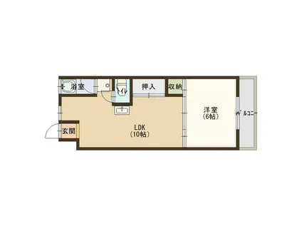 リーガル守口(1LDK/2階)の間取り写真