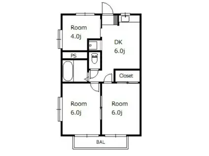 桜とひなたのアフォガード(3DK/2階)の間取り写真