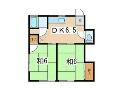 小川ハイツ(2DK/2階)の間取り写真