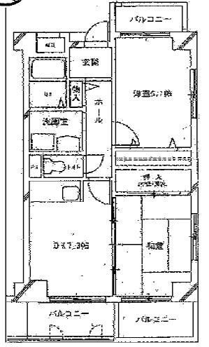泉マンション(2DK/9階)の間取り写真