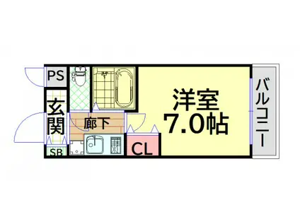 エスリード本町(1K/8階)の間取り写真