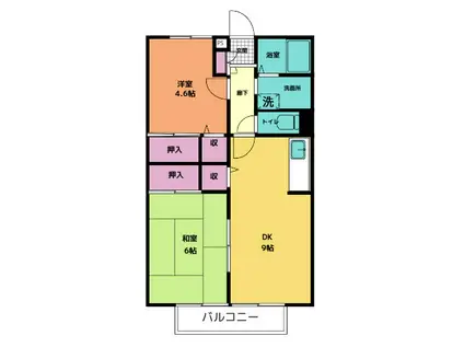 マンダリンハイツ(2DK/1階)の間取り写真