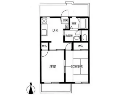 モンテ・ベルナ(2DK/1階)の間取り写真