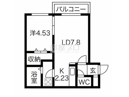 AYA HILLS(1LDK/4階)の間取り写真