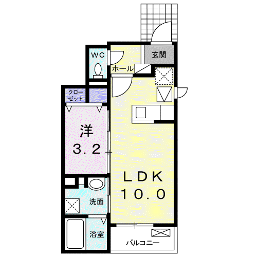 ピコラ CASA(1LDK/1階)の間取り写真