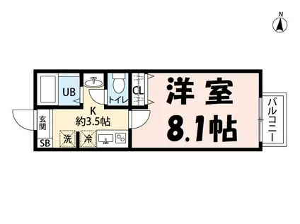 キャメル日進Ⅲ(1K/2階)の間取り写真