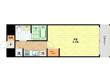エスリード大阪城(1K/6階)の間取り写真