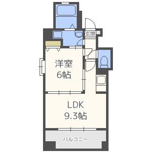 アーデンタワー立売堀(1LDK/3階)の間取り写真
