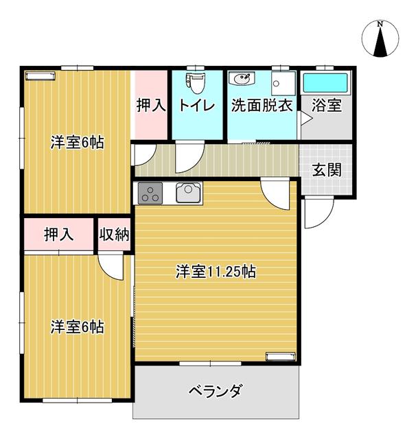 ニュー奈良屋マンション(2LDK/3階)の間取り写真