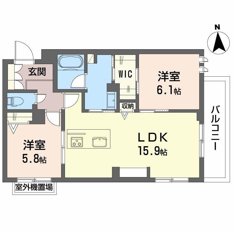 メゾンブランカあびこ南(2LDK/3階)の間取り写真