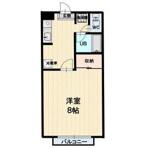 保屋野ハイツ(1K/2階)の間取り写真