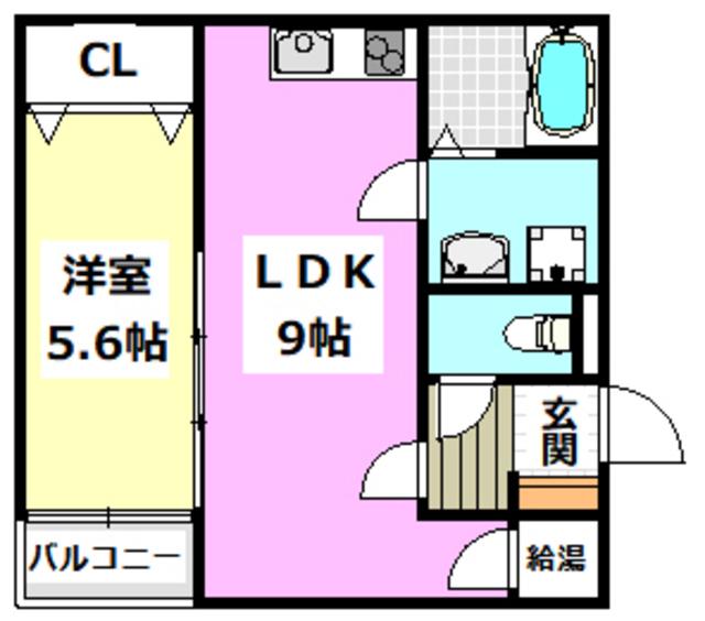 ART TENDO ウエスト(1LDK/3階)の間取り写真