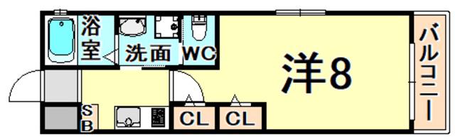 ワコーレヴィータ伊丹北本町(1K/2階)の間取り写真