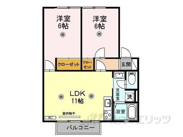ウィンディアおだ(2LDK/2階)の間取り写真