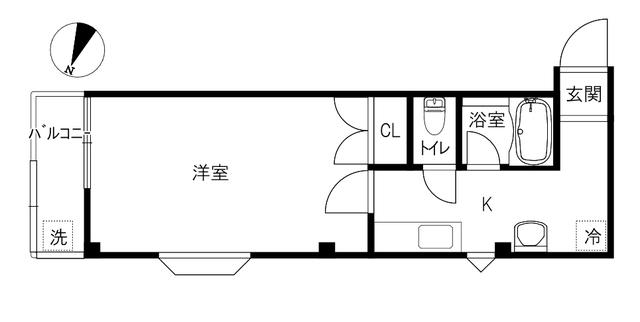 クリスタル&M(1K/2階)の間取り写真