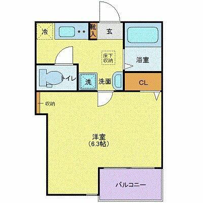 プリヴィア笹塚(1K/1階)の間取り写真