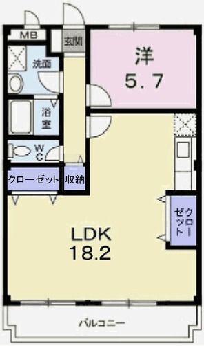 レジデンス英賀保(1LDK/3階)の間取り写真