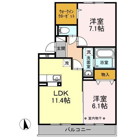 コンフォートM(2LDK/2階)の間取り写真