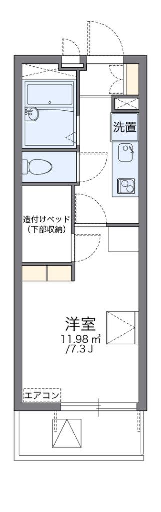 レオパレス宮山(1K/3階)の間取り写真