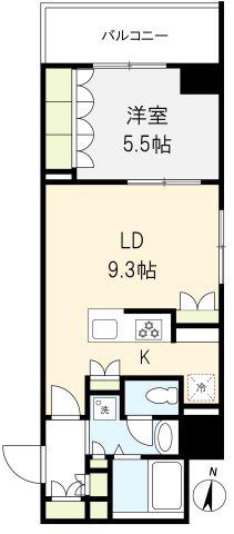 プライマル錦糸町(1LDK/3階)の間取り写真