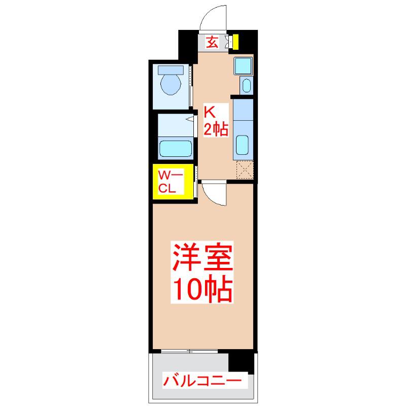 メゾンデアレグリア照国(1K/2階)の間取り写真