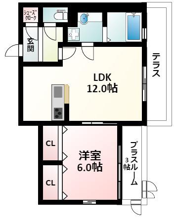 セジュールエピ(1LDK/1階)の間取り写真
