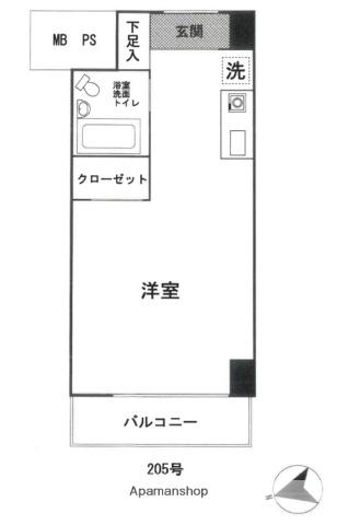 フレクション横浜保土ヶ谷(ワンルーム/2階)の間取り写真
