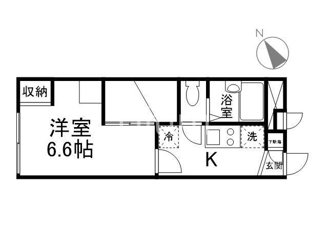 プレジール春日(1K/1階)の間取り写真