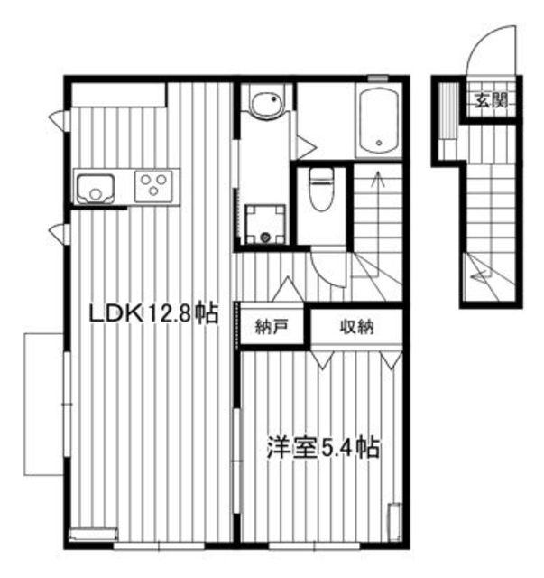 LANIKAI (1LDK/2階)の間取り写真