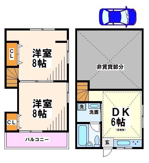 小澤アパート(2DK/1階)の間取り写真