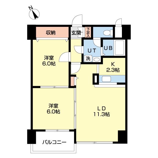 宮の森シャルムいずみ(2LDK/5階)の間取り写真
