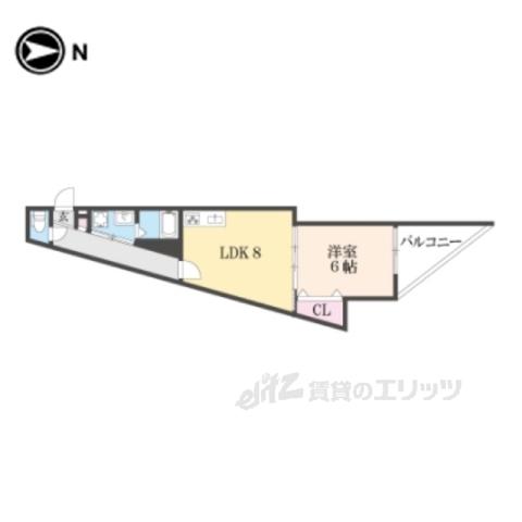 MIREI太秦天神川(1LDK/2階)の間取り写真