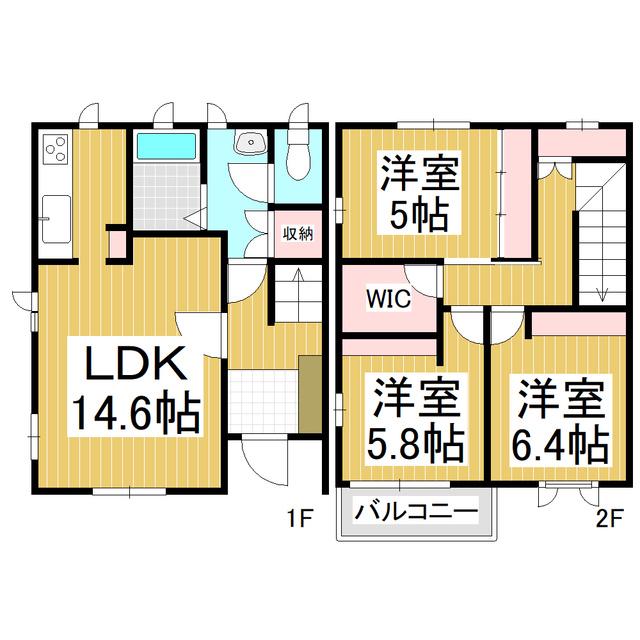 メイプル・アライ(3LDK/1階)の間取り写真
