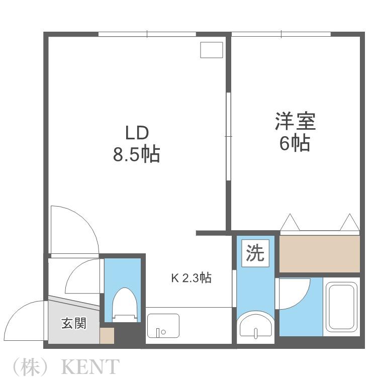 コート南円山(1LDK/2階)の間取り写真