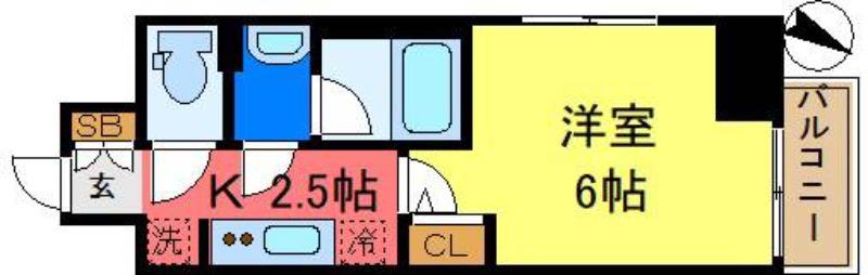 ルフレプレミアム新小岩(1K/7階)の間取り写真