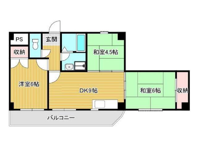 グレーシル鷹取(3DK/7階)の間取り写真